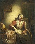 George Gillis Haanen Old Woman Reading oil painting